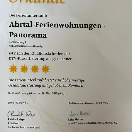 Ahrtal Vier Sterne Alexandra Weiler Panorama Daire